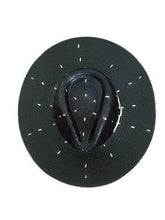 Load image into Gallery viewer, Black Riviera with White Details Straw Hat