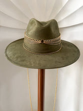 Load image into Gallery viewer, Golden Chains Olive Green Suede