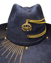 Load image into Gallery viewer, Golden Chains Suede Navy Blue