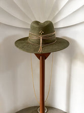 Load image into Gallery viewer, Golden Chains Olive Green Suede