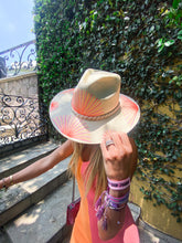 Load image into Gallery viewer, Metallic Fiusha/Orange Fan Hat