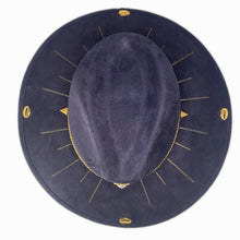 Load image into Gallery viewer, Golden Chains Suede Navy Blue