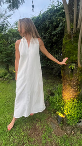 100% Turkish Linen White Dress