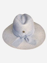 Load image into Gallery viewer, Del Mar Mint Blue Chiffon Straw Hat
