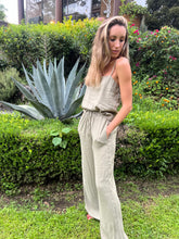 Load image into Gallery viewer, Loungewear Set 100% Turkish Linen in Olive Green
