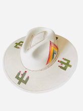 Load image into Gallery viewer, La Paz Cactus Hand Embroidered Palm Hat
