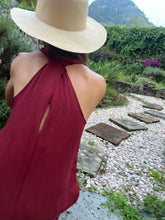 Load image into Gallery viewer, 100% Turkish Linen Dark Red Dress
