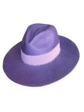 Load image into Gallery viewer, Del Mar Lavander Chiffon Straw Hat
