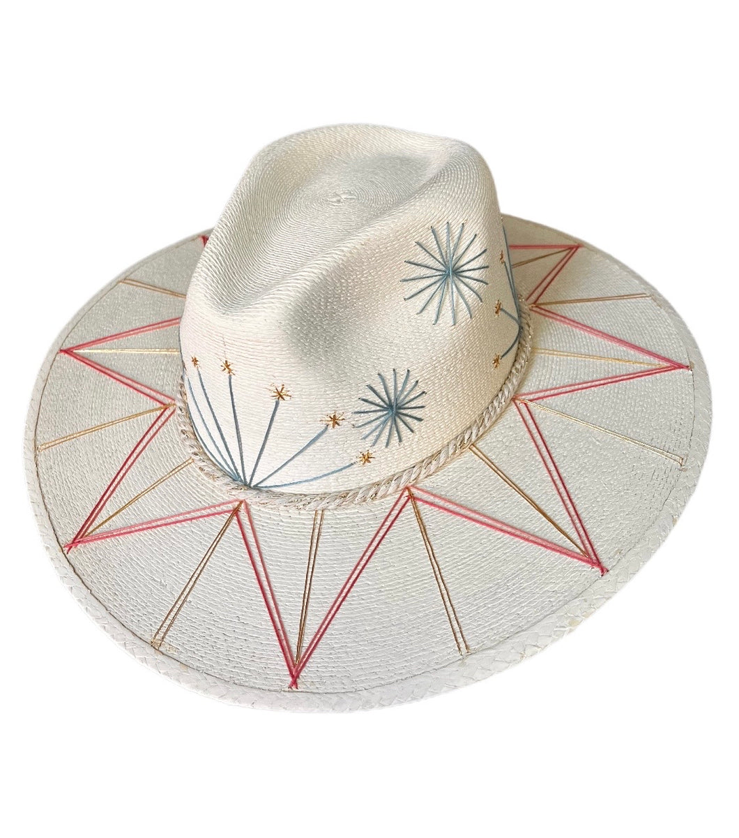 La Paz Hand Embroidered Palm Hat