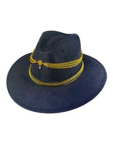 Load image into Gallery viewer, Mandala Navy Blue Suede Hat
