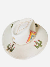 Load image into Gallery viewer, La Paz Cactus Hand Embroidered Palm Hat
