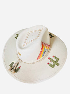 La Paz Cactus Hand Embroidered Palm Hat