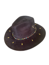 Load image into Gallery viewer, Evil eye Suede Black Hat

