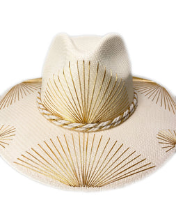 Metallic Golden Fan Hat