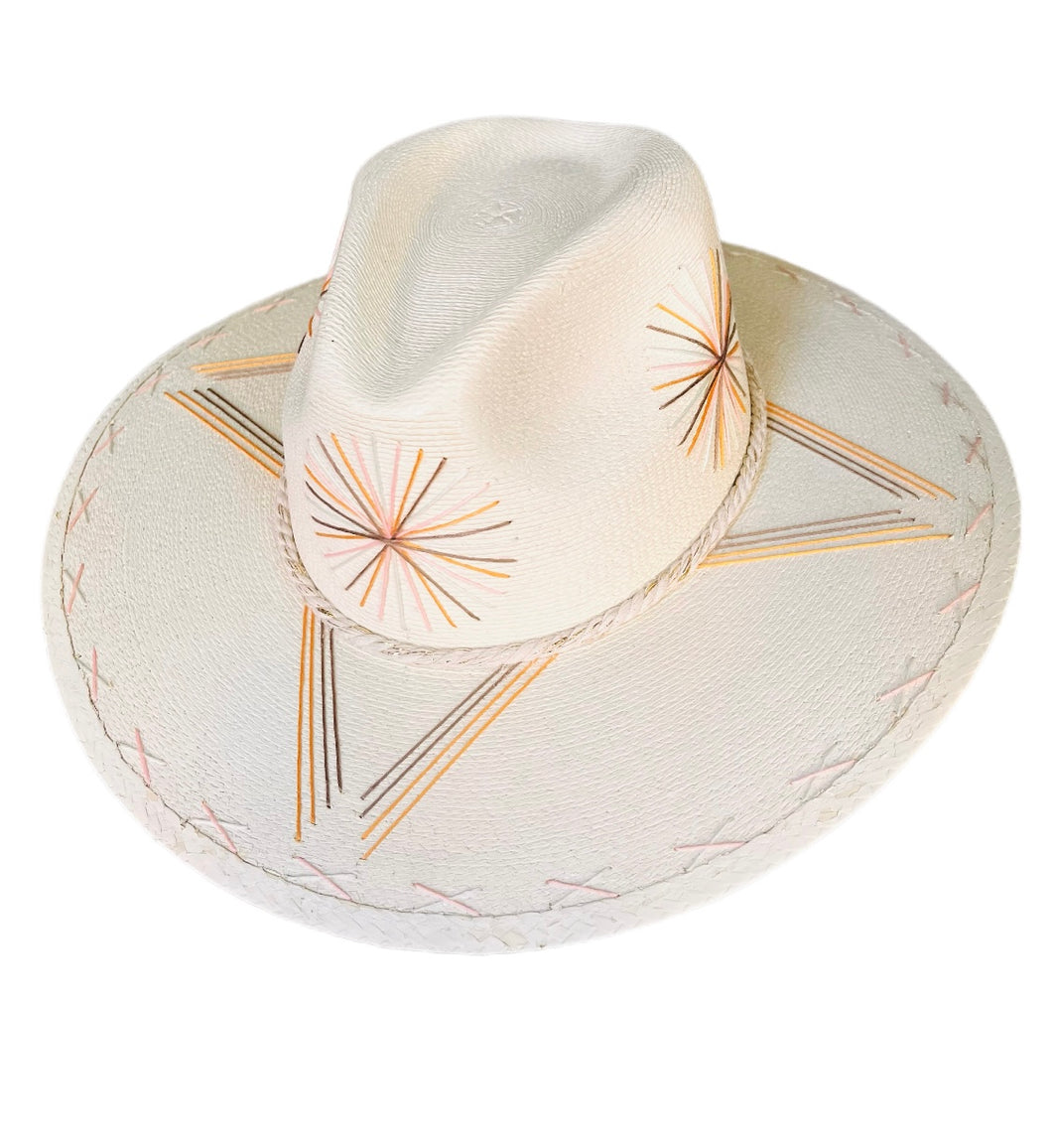 La Paz Hand Embroidered Palm Hat