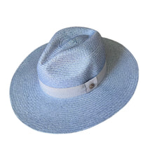 Load image into Gallery viewer, Del Mar Mint Blue Straw Hat
