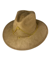 Load image into Gallery viewer, Golden Chains Suede Taupe Hat
