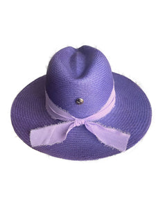 Del Mar Lavander Chiffon Straw Hat