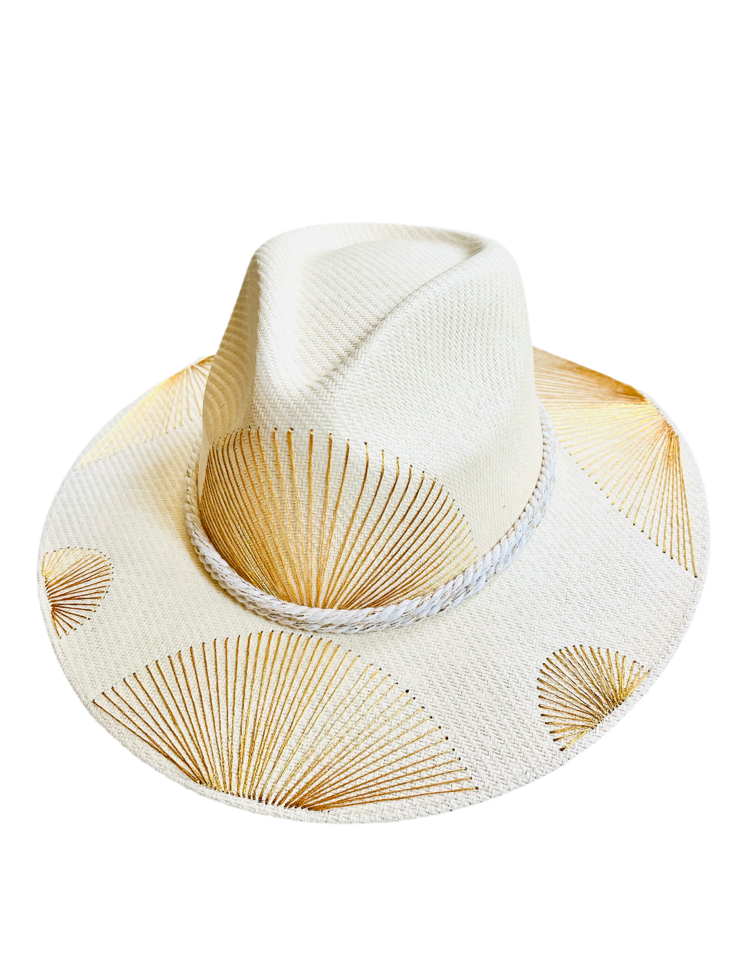 Metallic Golden Fan Hat