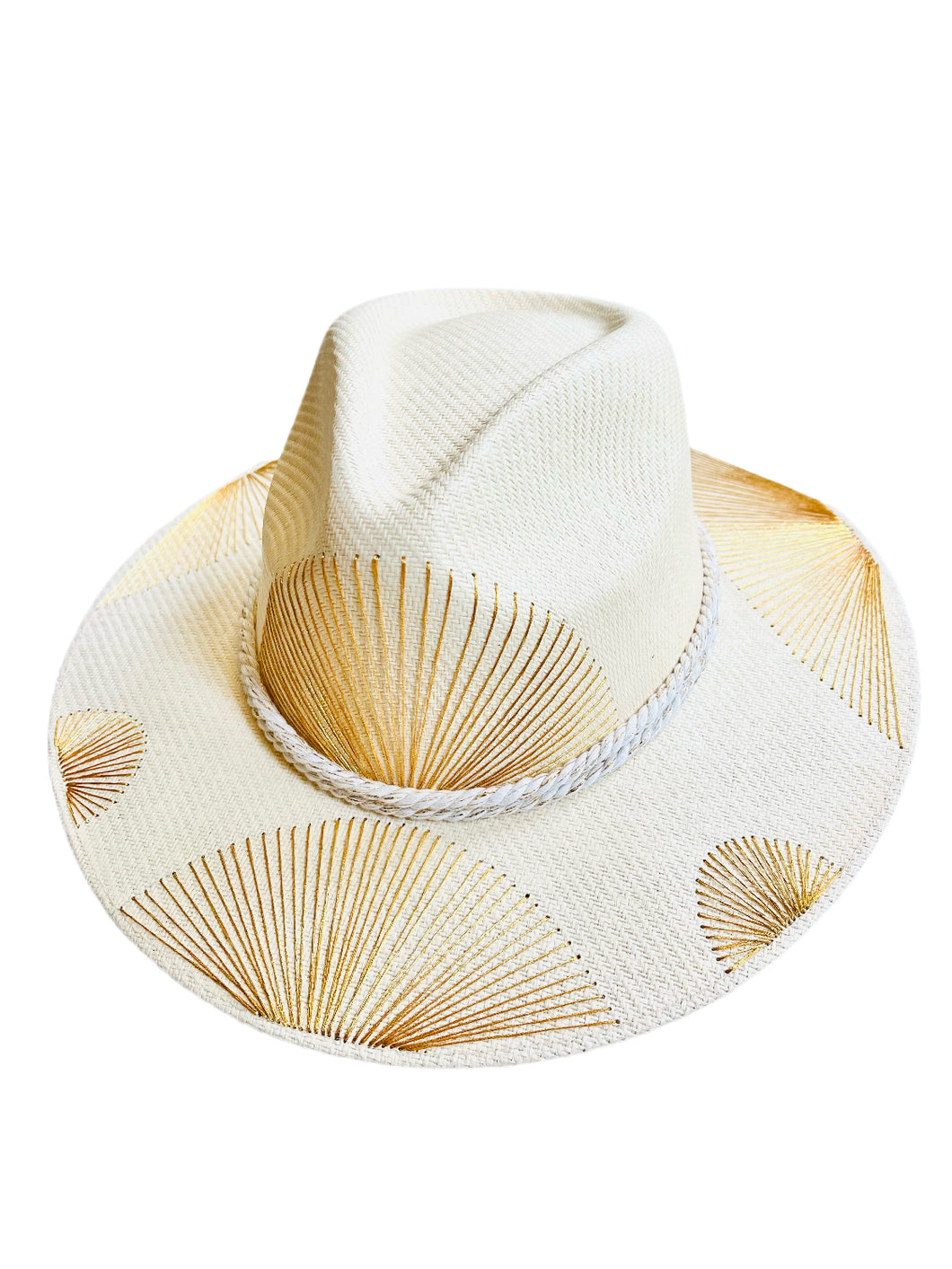 Metallic Golden Fan Hat