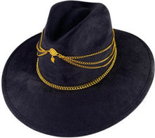 Load image into Gallery viewer, Mandala Navy Blue Suede Hat
