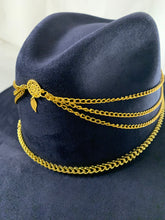 Load image into Gallery viewer, Mandala Navy Blue Suede Hat
