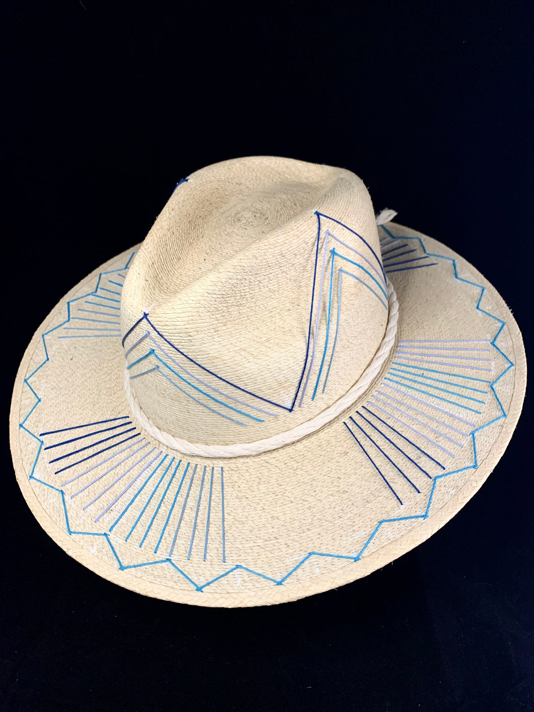 La Paz Hand Embroidered Palm Hat