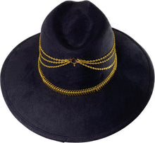 Load image into Gallery viewer, Mandala Navy Blue Suede Hat
