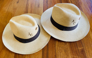 Custom Monogrammed Burnt Panama Hat