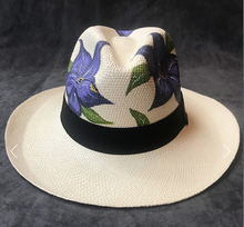 Load image into Gallery viewer, Hand Painted Bali Ivory Straw Hat
