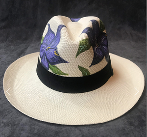 Hand Painted Bali Ivory Straw Hat