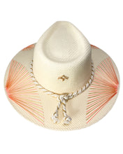 Load image into Gallery viewer, Metallic Salmon/Gold Fan Hat
