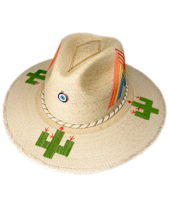 La Paz Hand Embroidered Palm Hat