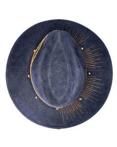 Golden Chains Suede Navy Blue