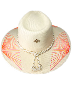 Metallic Fiusha/Orange Fan Hat