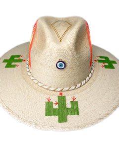 La Paz Hand Embroidered Palm Hat