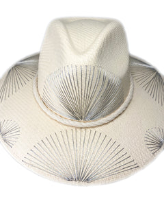 Metallic Silver Fan Hat