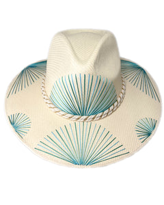 Metallic Aqua Fan Hat