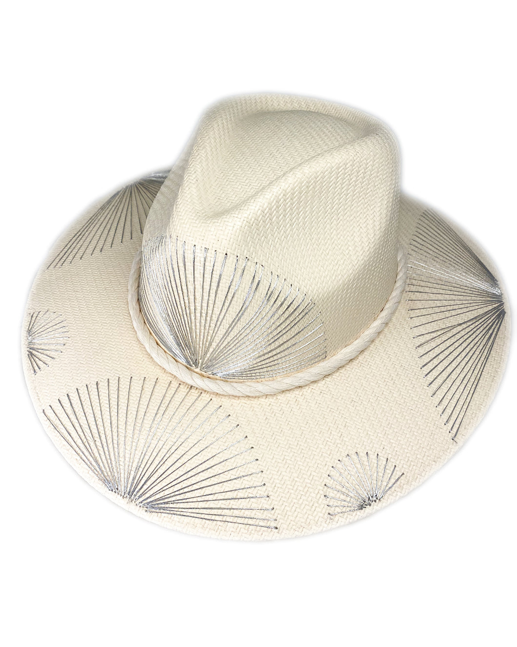 Metallic Silver Fan Hat