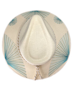 Metallic Aqua Fan Hat