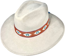 Load image into Gallery viewer, Evil Eye Suede Ivory Hat
