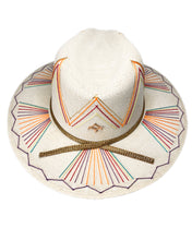 Load image into Gallery viewer, La Paz Hand Embroidered Palm Hat
