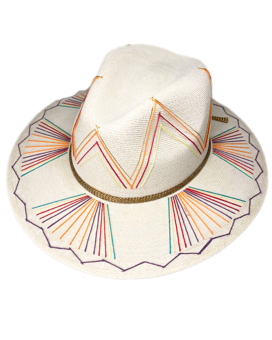 La Paz Hand Embroidered Palm Hat