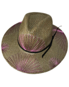 Neutral Green Purple Fan Hat