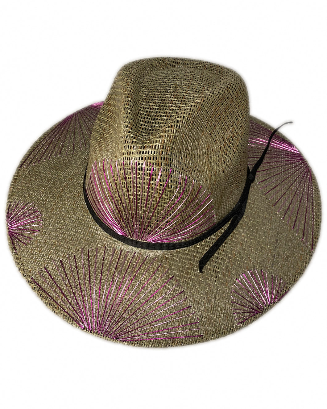 Neutral Green Purple Fan Hat