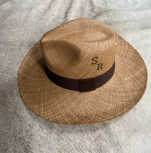 Custom Monogrammed Burnt Panama Hat