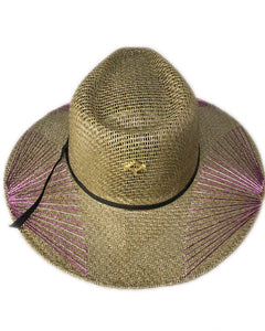 Neutral Green Purple Fan Hat