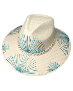 Metallic Aqua Fan Hat