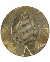 Load image into Gallery viewer, Green Metallic Golden Fan Hat
